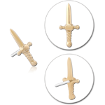 14 KARAT GOLD YELLOW ATTACHMENT TITANIUM THREADLESS PIN