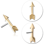 14 KARAT GOLD YELLOW ATTACHMENT TITANIUM THREADLESS PIN