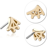 14 KARAT GOLD YELLOW ATTACHMENT TITANIUM THREADLESS PIN