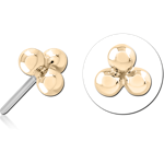 14 KARAT GOLD YELLOW ATTACHMENT TITANIUM THREADLESS PIN