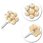 14K YELLOW GOLD SOLID ATTACHMENT 1.0 AND 1.2 MM BEAD TITANIUM ALLOY THREADLESS PIN