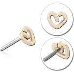 14 KARAT GOLDATTACHMENT TITANIUM THREADLESS PIN