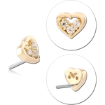 14 KARAT GOLD YELLOW JEWELED ATTACHMENT TITANIUM THREADLESS PIN
