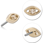 14 KARAT GOLD YELLOW JEWELED ATTACHMENT TITANIUM THREADLESS PIN