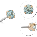 14 KARAT GOLD YELLOW JEWELED ATTACHMENT TITANIUM THREADLESS PIN