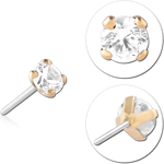 14 KARAT GOLD YELLOW JEWELED ATTACHMENT TITANIUM THREADLESS PIN