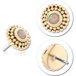 14 KARAT GOLD YELLOW JEWELED ATTACHMENT TITANIUM THREADLESS PIN