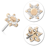 14 KARAT GOLDJEWELED ATTACHMENT TITANIUM THREADLESS PIN
