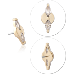 14 KARAT GOLD YELLOW JEWELED ATTACHMENT TITANIUM THREADLESS PIN
