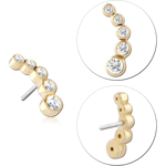 14 KARAT GOLD YELLOW JEWELED ATTACHMENT TITANIUM THREADLESS PIN