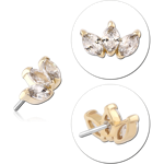 14 KARAT GOLD YELLOW JEWELED ATTACHMENT TITANIUM THREADLESS PIN