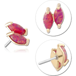14K YELLOW GOLD JEWELED ATTACHMENT TITANIUM ALLOY THREADLESS PIN