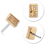 14 KARAT GOLD YELLOW JEWELED ATTACHMENT TITANIUM THREADLESS PIN