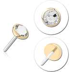 14 KARAT GOLDJEWELED ATTACHMENT TITANIUM THREADLESS PIN