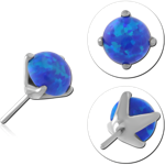 TITANIUM ALLOY SYNTHETIC OPAL THREADLESS ATTACHMENT - ROUND