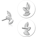 14 KARAT GOLD WHITE SOLID ATTACHMENT TITANIUM THREADLESS PIN