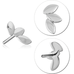 14 KARAT GOLD WHITE SOLID ATTACHMENT TITANIUM THREADLESS PIN