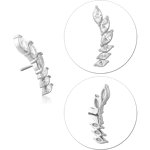 14 KARAT GOLD WHITE JEWELED ATTACHMENT TITANIUM THREADLESS PIN