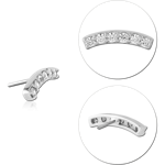 14 KARAT GOLD WHITE JEWELED ATTACHMENT TITANIUM THREADLESS PIN