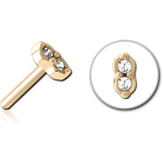 STERILE ZIRCON GOLD PVD COATED SURGICAL STEEL GRADE 316L JEWELED THREADLESS ATTACHMENT
