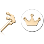 ZIRCON GOLD PVD COATED SURGICAL STEEL GRADE 316L THREADLESS ATTACHMENT - CROWN