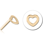ZIRCON GOLD PVD COATED SURGICAL STEEL GRADE 316L THREADLESS ATTACHMENT - HEART