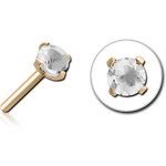 ZIRCON GOLD PVD COATED SURGICAL STEEL GRADE 316L JEWELED THREADLESS ATTACHMENT - ROUND