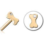 ZIRCON GOLD PVD COATED SURGICAL STEEL GRADE 316L JEWELED THREADLESS ATTACHMENT - BONE