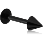 Black PVD Coated Surgical Steel Grade 316L Micro Labret with Cone