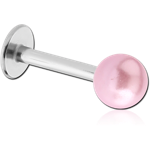 Surgical Steel Grade 316L Micro Labret with Organic Synthetic Pearl