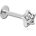 Surgical Steel Grade 316L Micro Labret with Jeweled Attachment