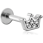 Surgical Steel Grade 316L Micro Labret with Jeweled Attachment - Flower