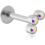Surgical Steel Grade 316L Micro Labret with Jeweled Attachment - Flower