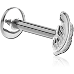 Surgical Steel Grade 316L Micro Labret with Attachment - Leaf