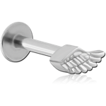 Surgical Steel Grade 316L Micro Labret with Attachment - Wing