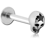 SURGICAL STEEL GRADE 316L MICRO LABRET WITH ATTACHMENT - SKULL