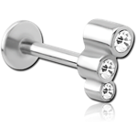Surgical Steel Grade 316L Micro Labret with Jeweled Attachment