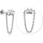 Surgical Steel Grade 316L Micro Labret with Jeweled Attachment