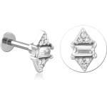 Surgical Steel Grade 316L Micro Labret with Jeweled Attachment