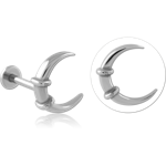 316L Surgical Steel Grade 316L Labret Polished Crescent Horn Tusk Design Cartilage Stud