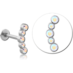 Surgical Steel Grade 316L Micro Labret with Jeweled Attachment - Flower