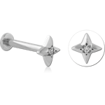 Surgical Steel Grade 316L Jeweled Threadless Labret