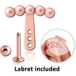 Rose Gold PVD Coated Surgical Steel Grade 316L Helix Wrap and Micro Labret