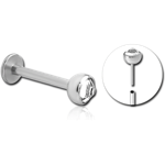 TITANIUM ALLOY JEWELED THREADLESS LABRET