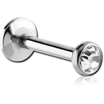 Sterile Surgical Steel Grade 316L Internally Threaded Labret with Jeweled Disc