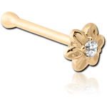 14 Karat Gold Yellow Jeweled Nose Bone - Flower