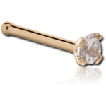18 Karat Gold Yellow Nose Bone with 1.35mm Prong Set Diamond