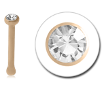 24 Karat Gold Yellow Bezel Set Jeweled Nose Bone