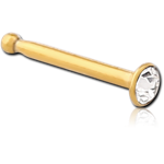 Gold PVD Coated Surgical Steel Grade 316L Jeweled Nose Bone