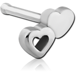 Surgical Steel Grade 316L Nose Bone-Double Hearts